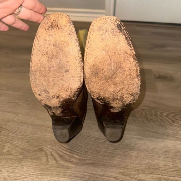 Sonora Green & Brown Leather Floral Embroidered Cowboy Boots - Picture 6 of 14